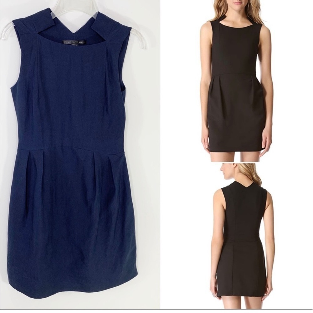 Theyskens Theory | 100% Silk Duliya Fruma Navy Blue Dress Sleeveless Size 6